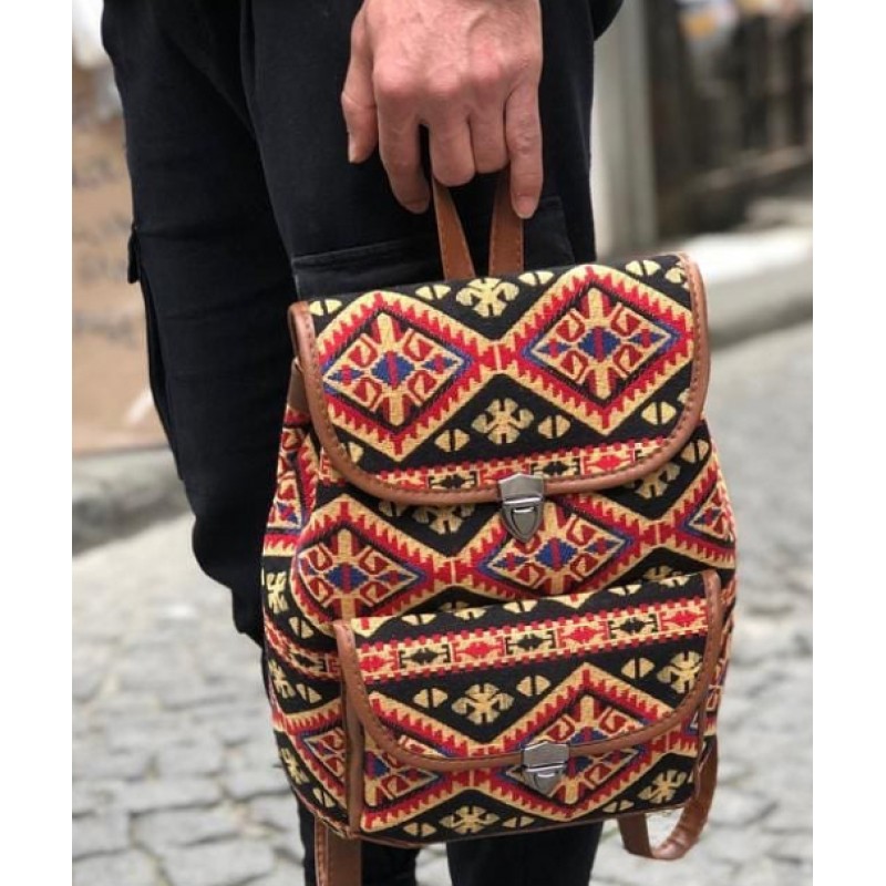 TAPATES SIRT ÇANTASI ETNİK DESEN