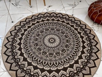 TAPATES JUTE TERAS YUVARLAK HALI 
