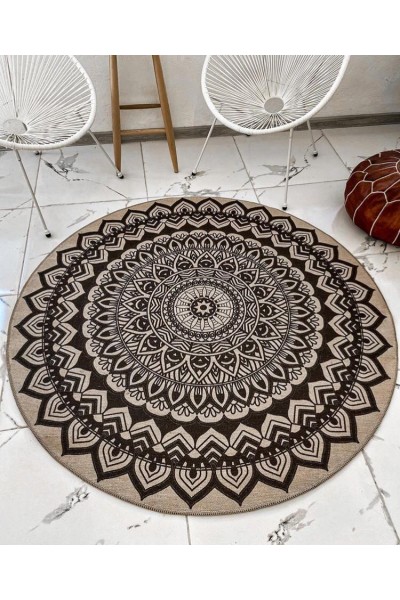 TAPATES JUTE TERAS YUVARLAK HALI 