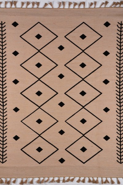 TAPATES JUTE BLACK NATURAL JÜT KİLİM