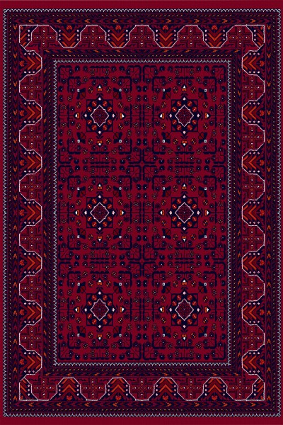 TAPATES PASHA RED RETRO HALI TAPATES PASHA RED RETRO HALI