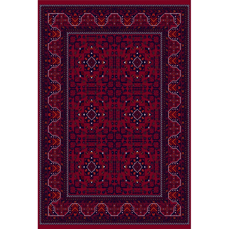 TAPATES PASHA RED RETRO HALI