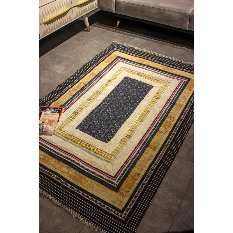 TAPATES RUSTİK NAVY PATCHWORK HALI
