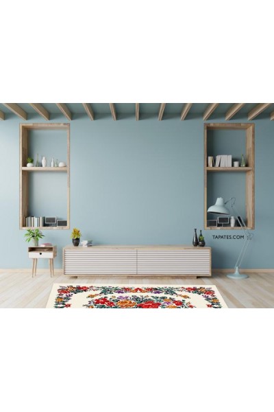 TAPATES PASHA WHİTE RETRO HALI TAPATES PASHA WHİTE RETRO HALI