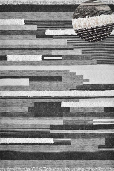 TAPATES RUSTİK BLACK  PATCHWORK HALI