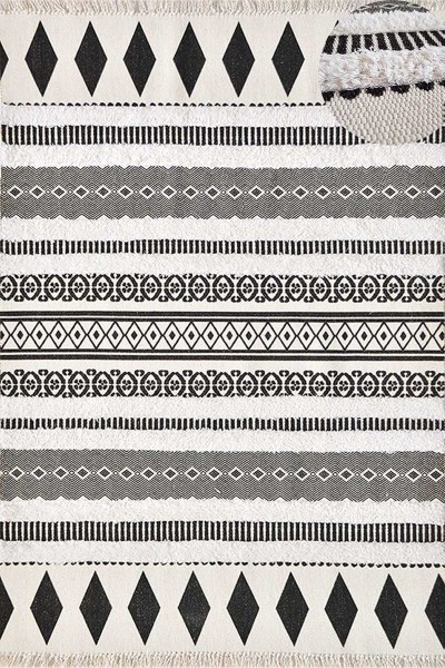 TAPATES BLACK WHİTE PATCHWORK HALI TAPATES BLACK WHİTE PATCHWORK HALI