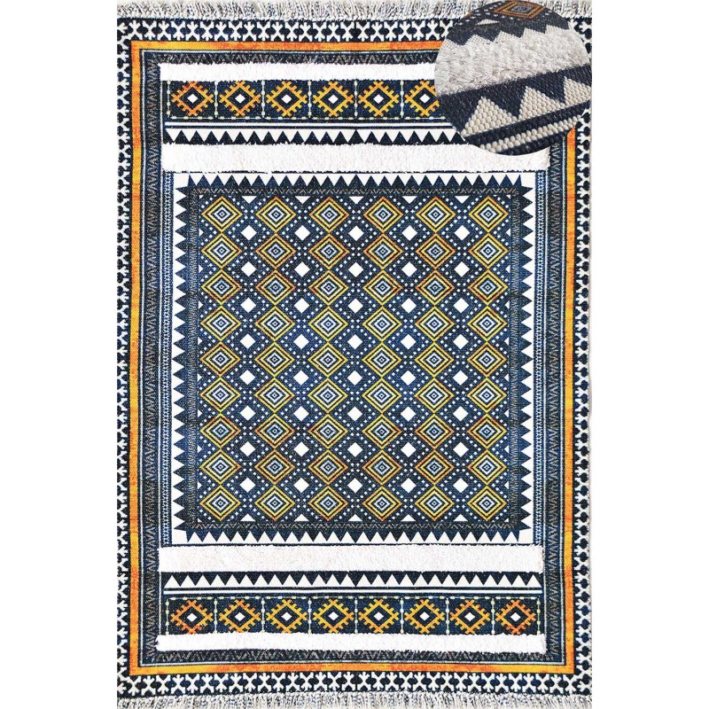 TAPATES RUSTİK MAVİ PATCHWORK HALI