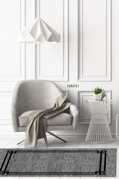 TAPATES İTALİA  GREY BLACK MODERN HALI