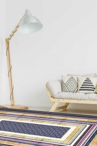 TAPATES RUSTİK NAVY PATCHWORK HALI
